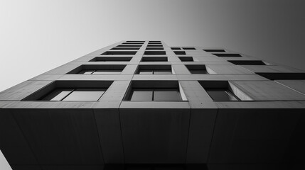 abstract modern architecture monotone in black and white