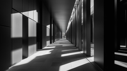 abstract modern architecture monotone in black and white
