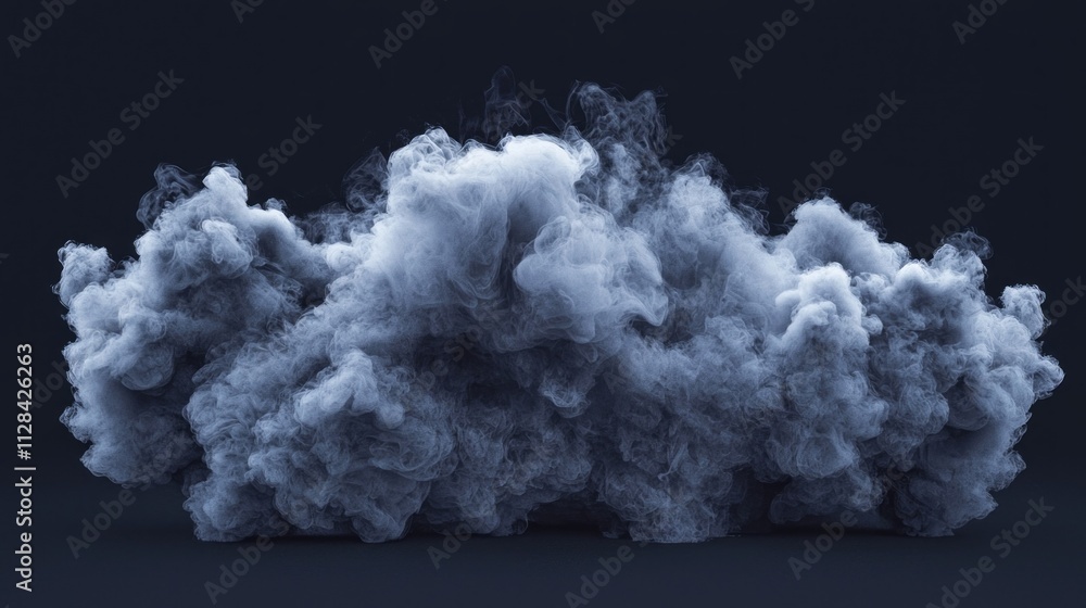 Aufkleber A mesmerizing cloud of black smoke billows and swirls in an abstract formation, captivating the viewer with its flowing shapes and mysterious allure