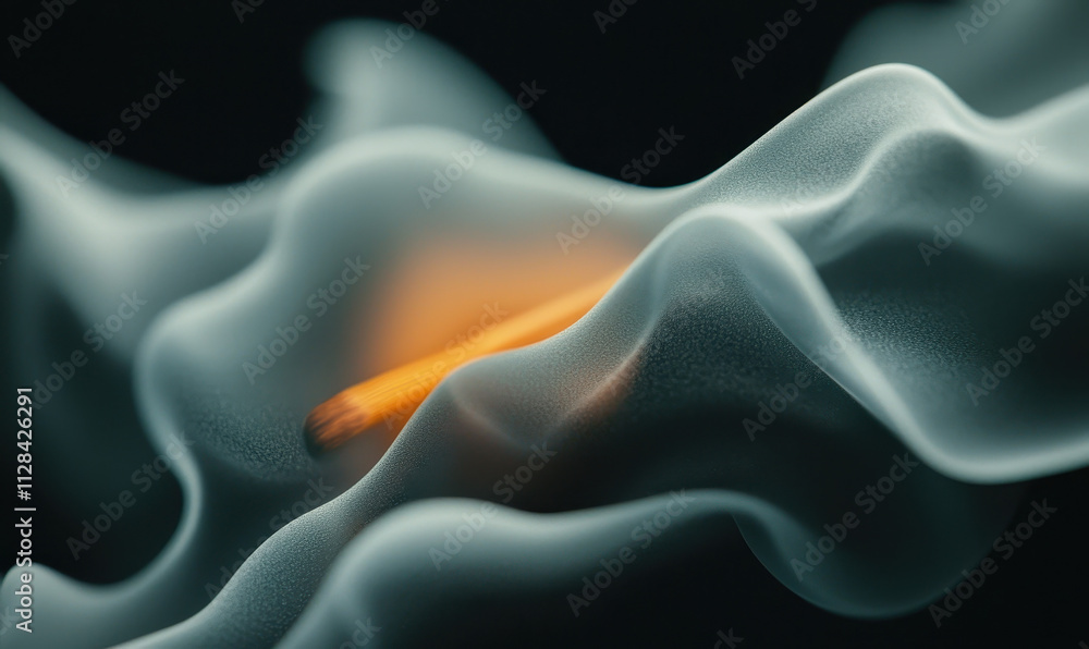 Poster abstract visualization of fluid smoke and fire in motion capturing energy and texture