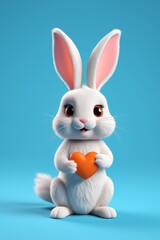 Obraz premium a close up of a rabbit holding a heart shaped object