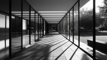 abstract modern architecture monotone in black and white