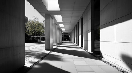 abstract modern architecture monotone in black and white