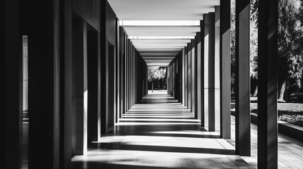 abstract modern architecture monotone in black and white