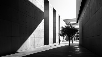 abstract modern architecture monotone in black and white