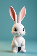 Obraz premium there is a white rabbit with a black heart on its chest