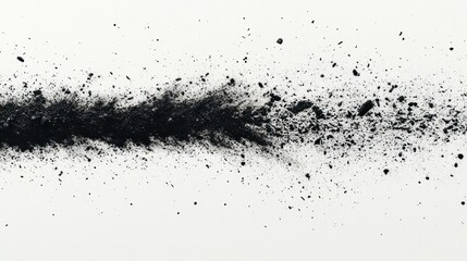 Obraz premium Abstract Black Powder Explosion on White Background