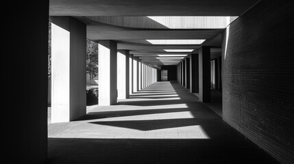 abstract modern architecture monotone in black and white