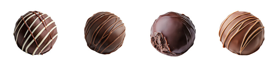 Obraz premium Artfully crafted chocolate confections in a diverse array of shapes textures and flavors creating a visually captivating and indulgent treat for the senses