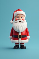 a close up of a santa claus figure on a blue background