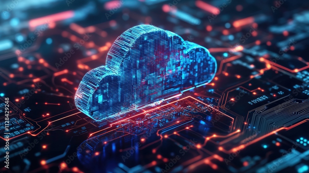 Poster digital cloud computing network infrastructure system