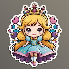 little princess cartoon sticker