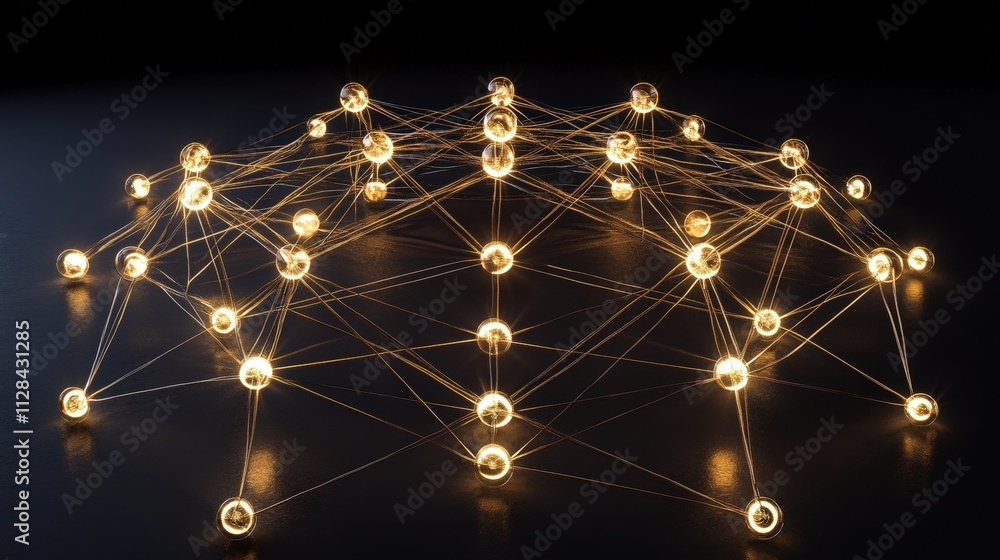 Poster illuminated spheres form a complex network structure