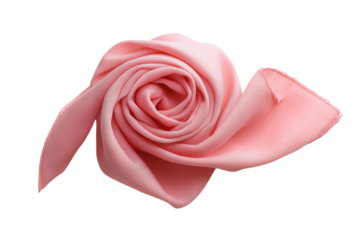 Beautiful pink fabric rose showcases delicate craftsmanship and elegance suitable for decor or accessories