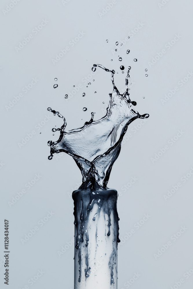 Poster dynamic water splash capturing fluid motion and purity in nature's artistic expression with a clear 