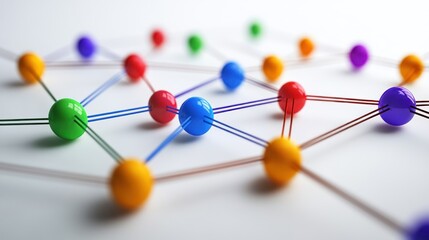 Obraz premium Colorful Network: Abstract Representation of Connections and Interconnectivity