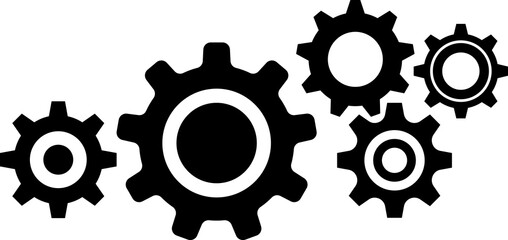 Gear icon. Cogwheel different shape. Gear wheel isolated on white background. illustration