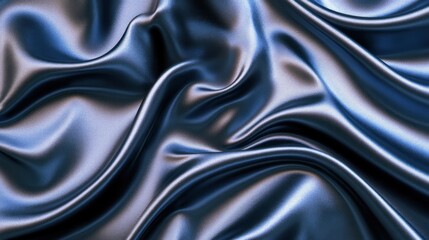 Obraz premium Abstract Blue Silk Drapery: Luxurious Texture and Smooth Waves