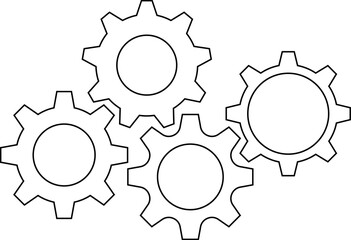 Gear icon. Cogwheel different shape. Gear wheel isolated on white background. illustration