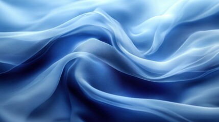 Obraz premium Abstract Blue Silk Drapery: A Serene Study in Texture and Light