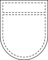 Patch pocket icon for clothing. Isolated line illustration.