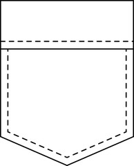 Patch pocket icon for clothing. Isolated line illustration.
