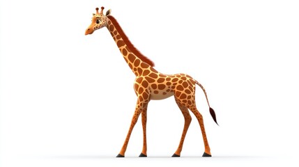 Cartoon giraffe walking with a playful expression