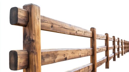 Obraz premium Wooden fence lines countryside photography minimalist close-up natural beauty and design impact, isolated on white background