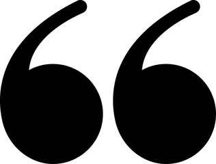 Quotation marks. Black quotes icon