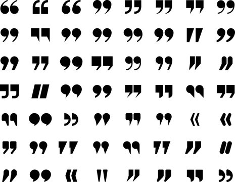 Quotation marks. Black quotes icon
