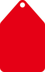 Red price tag. Special offer shopping discount label. Retail paper sticker. Blank promotional sale badge illustration.