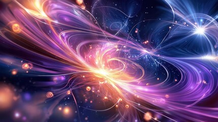 Fototapeta premium Vibrant Abstract Swirl of Colorful Energy and Light Representing Cosmic Motion and Infinite Possibilities in a Beautiful Artistic Design