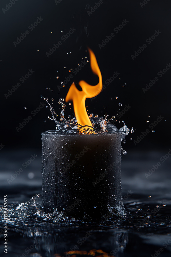 Aufkleber captivating visual intersection of elemental forces: water and fire engaging in a dramatic encounter