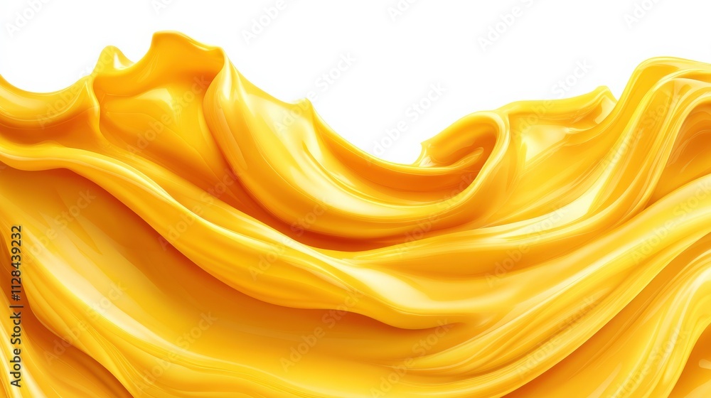 Aufkleber flowing waves of bright yellow fabric create a sense of motion and smoothness in a vibrant and eye-c