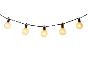 Glowing string lights hang against a neutral background, creating a warm and inviting atmosphere perfect for gatherings