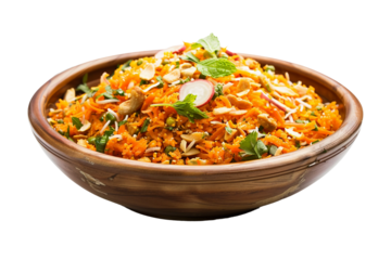 Freshly Cooked Carrot Halwa with Khoya Isolated on Transparent Background