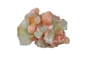 Apophyllite light green color stilbite in pink color, druse