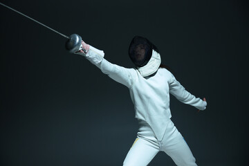 Fencing sport.