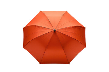 Bright orange umbrella stands upright against a neutral background showcasing simplicity and elegance in design