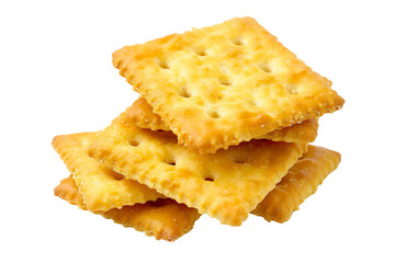 Flavorful cheese cracker with herbs isolated on transparent background
