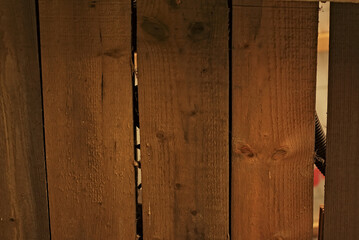 Wooden boards made of pine. In the background, behind the boards, other elements are visible.
