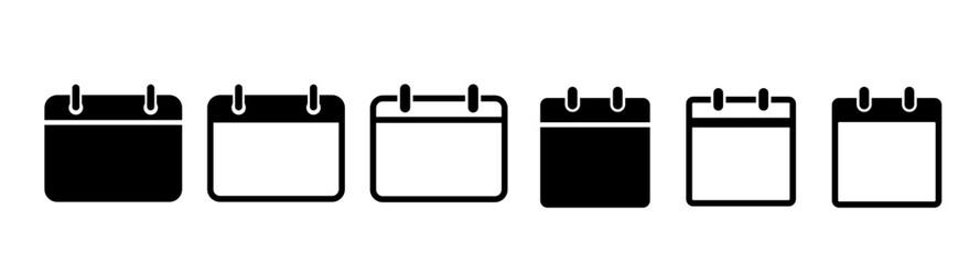 Calendar vector icons. Calendar icon set. Calender symbol. Calendar planner icon collection.