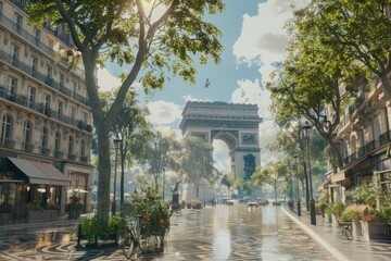 Fototapeta premium Tourist visiting paris city center and landmarks area France.