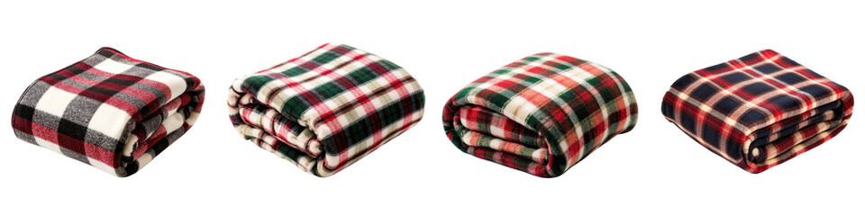 Cozy checkered plaid fleece blankets in red green and black and white patterns for winter warmth home decor and a comfortable relaxing atmosphere