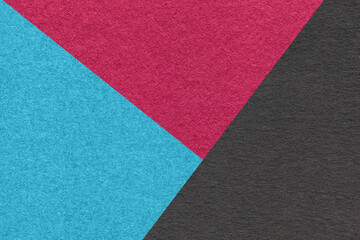 Fototapeta premium Texture craft blue, purple and black paper background, macro. Structure vintage abstract turquoise cardboard