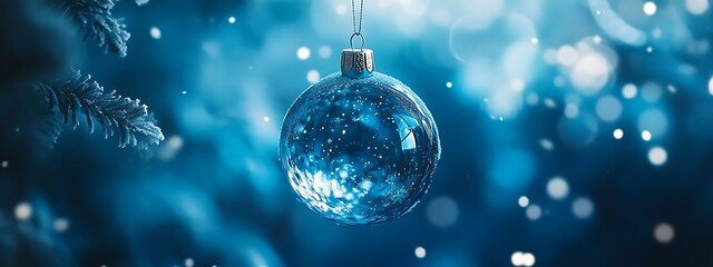 A blue winter  background with snowflakes and stars