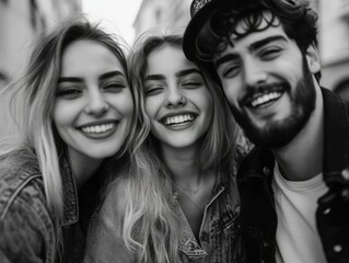 Obraz premium Happy Young Couple Smiling at Camera