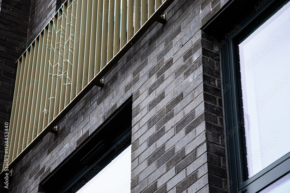 Canvas Prints brick apartment block facade