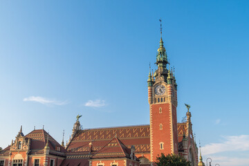 Obraz premium Gdansk Glowny Railway Station. the chief railway station. Beautiful building.
