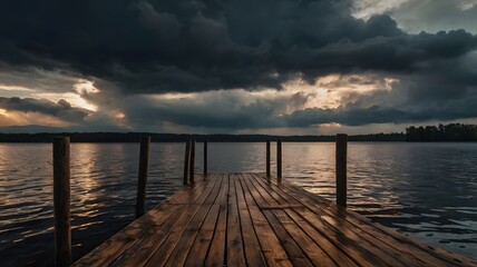 Obraz premium sunset on the pier